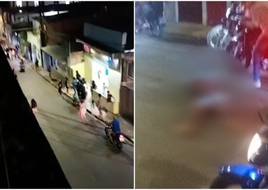 vítima sendo arrastada por carro e morta a tiros em Manaus