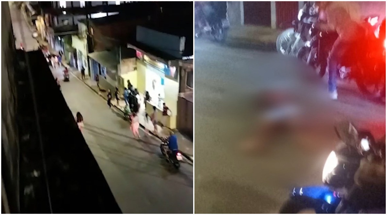 vítima sendo arrastada por carro e morta a tiros em Manaus