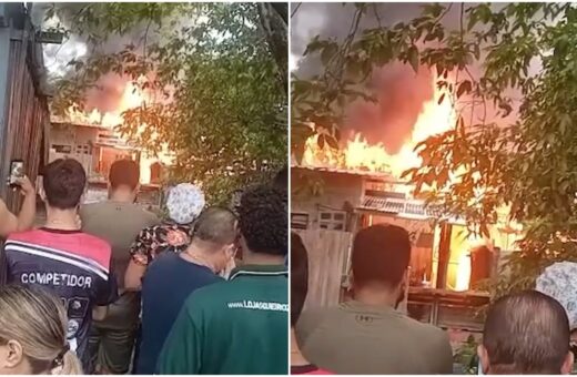 Incêndio destruiu uma casa no bairro São Jorge, Zona Oeste de Manaus