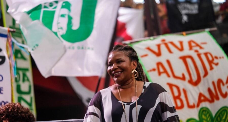 Ministra da Cultura, Margareth Menezes, participa do lançamento do prêmio no Palácio do Planalto hoje - Foto: Karla Boghouff/UNE/divulgação