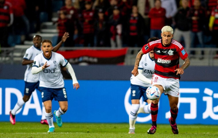 Pedro marcou os dois gols do Flamengo contra o Al-Hilal, no Marrocos - Foto: Marcelo Cortes/Flamengo/divulgação