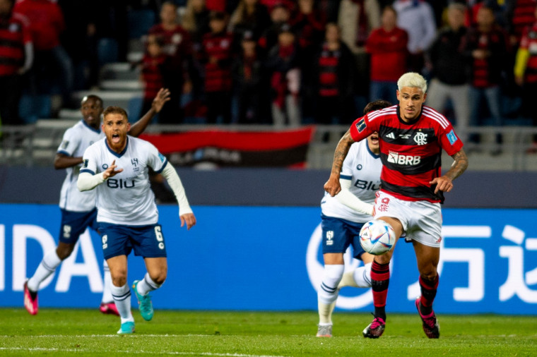 Pedro marcou os dois gols do Flamengo contra o Al-Hilal, no Marrocos - Foto: Marcelo Cortes/Flamengo/divulgação