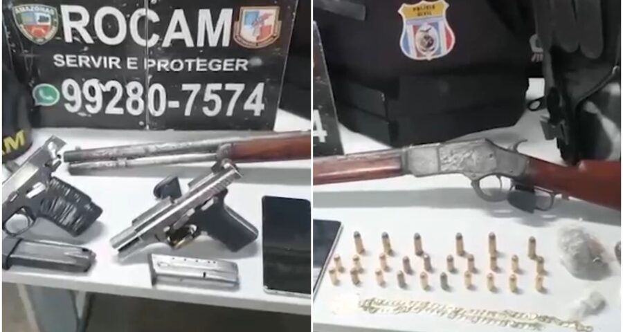 Policiais militares prendem três homens com arsenal de guerra em Manaus