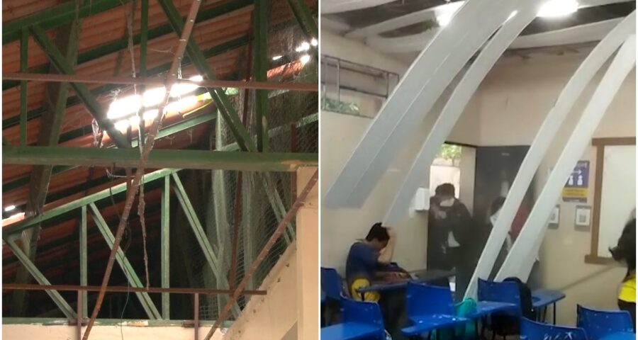 Teto de escola desaba durante forte chuva na Zona Norte de Manaus