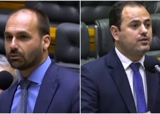 Eduardo Bolsonaro Deputados trocaram acusações na Câmara dos Deputados em Brasília - Foto: Reprodução TV Câmara