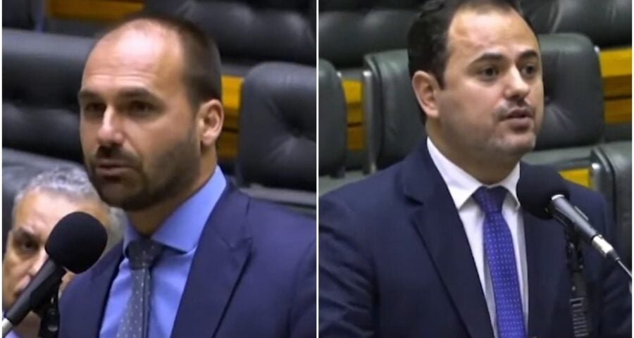 Eduardo Bolsonaro Deputados trocaram acusações na Câmara dos Deputados em Brasília - Foto: Reprodução TV Câmara