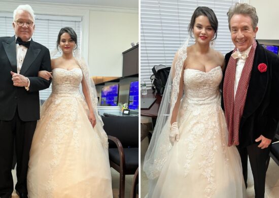 Selena Gomez com os atores Steve Martin e Martin Short - Foto: Reprodução/Twitter @SteveMartinToGo @