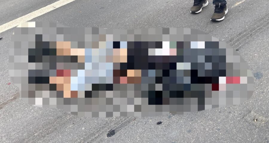 Homem de 34 anos teve a cabeça esmagada após cair da moto - Foto: Reprodução/WhatsApp