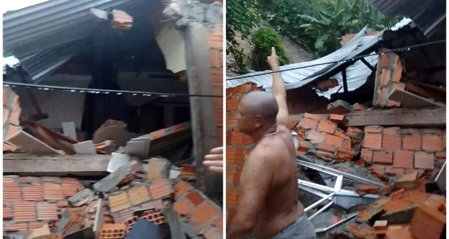 crianças feridas casa desaba chuva manaus