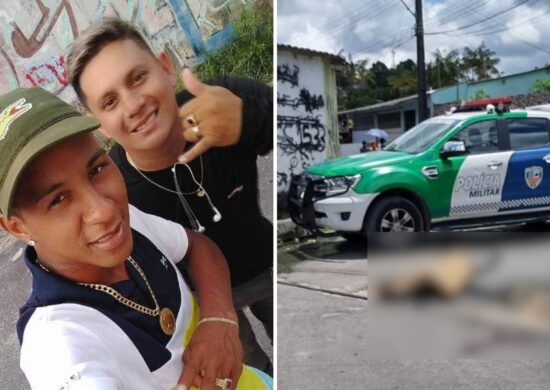 Homens foram executados a tiros e arrastados pela rua - Foto: Reprodução/WhatsApp