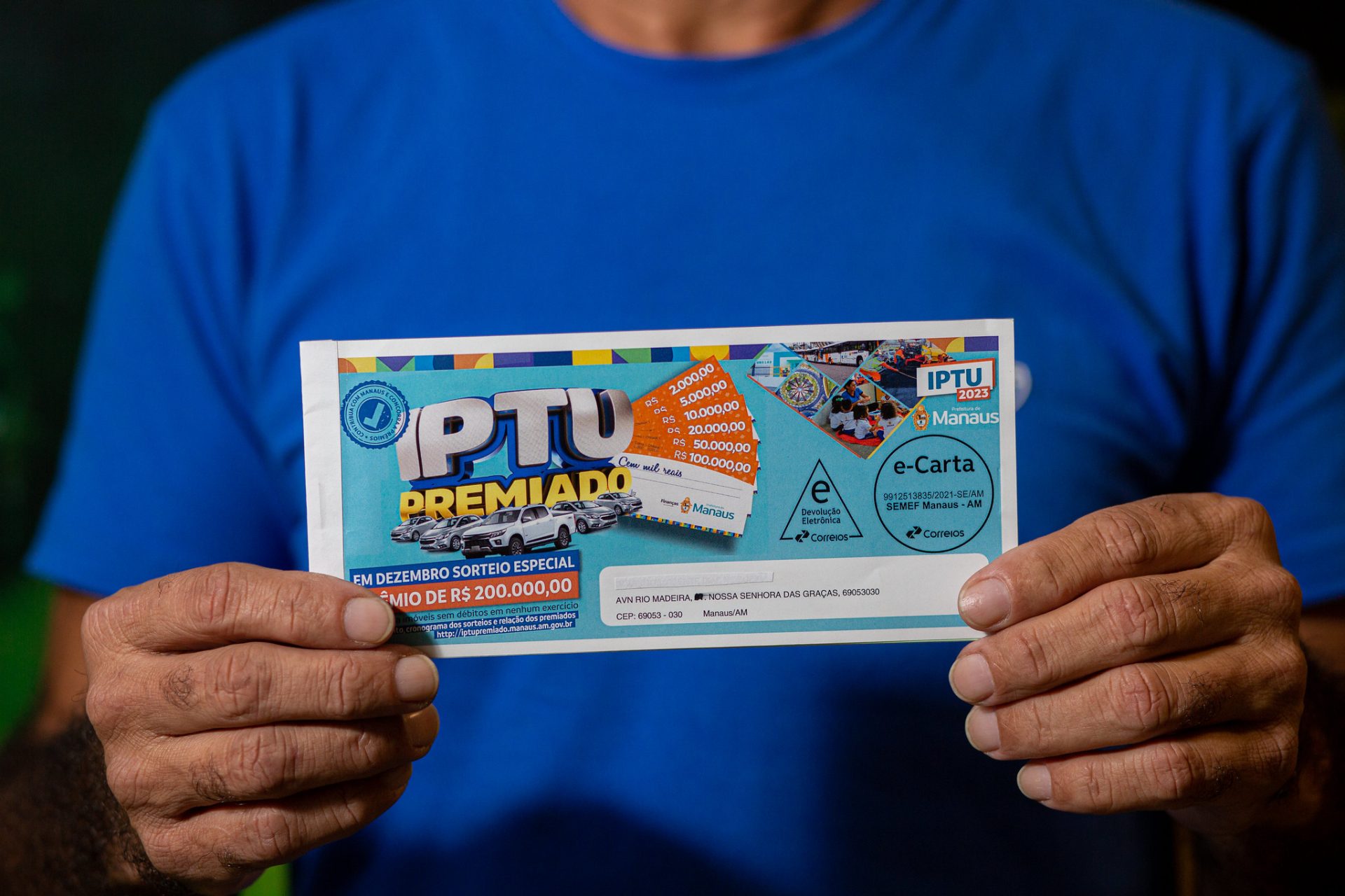Contribuinte que efetuar o pagamento do IPTU no prazo poderá participar de sorteios de carros - Foto: Antônio Pereira/Semcom