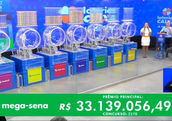 Mega-Sena 2570 sorteia mais de R$ 33 milhões - Foto: Reprodução/YouTube Caixa