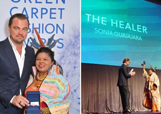 Ministra dos Povos Indígenas recebeu prêmio 'The Healer' - Foto: Reprodução/Instagram @ leonardodicaprio @guajajarasonia