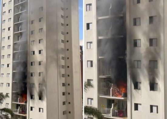 Incêndio iniciou no 6º andar, mas fumaça se espalhou rapidamente - Foto: Reprodução/Twitter @GuilhermeSacam1