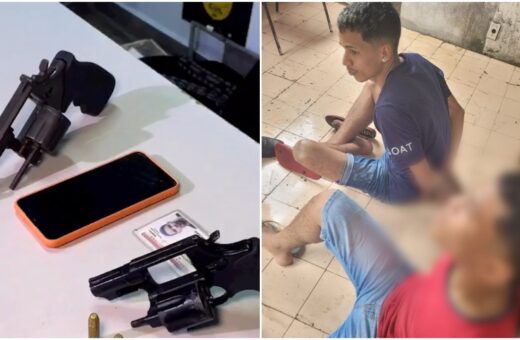 Suspeito e adolescente são presos com armas de fogo no Centro de Manaus