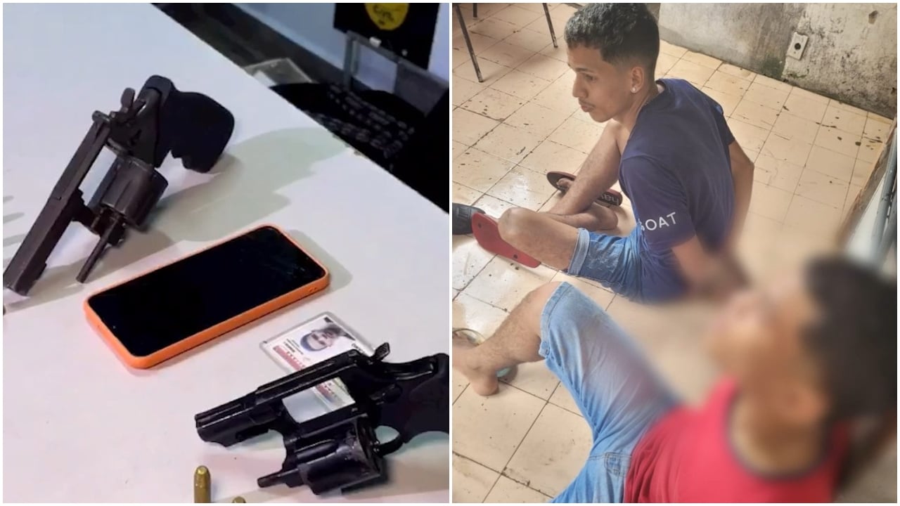 Suspeito e adolescente são presos com armas de fogo no Centro de Manaus