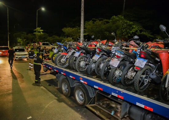 Motocicletas apreendidas em 'rolezinhos' na capital - Foto: Isaque Ramos/Detran-AM