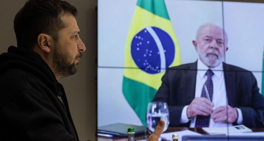 Foto de ligação entre Zelensky e Lula foi postada nas redes sociais do ucraniano - Foto: Reprodução/Instagram @zelensky_official