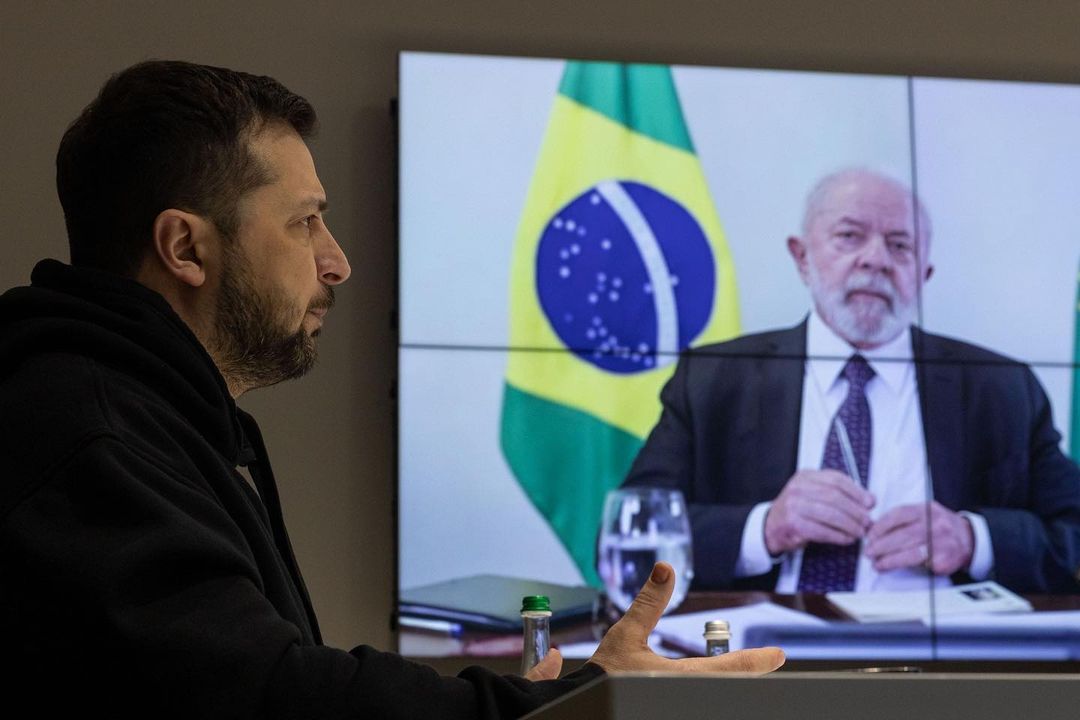 Foto de ligação entre Zelensky e Lula foi postada nas redes sociais do ucraniano - Foto: Reprodução/Instagram @zelensky_official