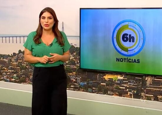 Jornal 6h Notícias foi apresentado por Samira Benoliel – Foto: Reprodução/TV Norte Amazonas.