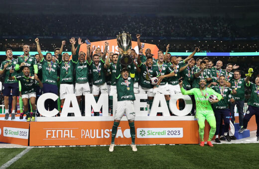 Palmeiras conquista o Campeonato Paulista 2023 contra o Água Santa por 4 a 0. Assim segue invicto no Paulistão. Foto: Reprodução/ Cesar Greco/Palmeiras/by Canon