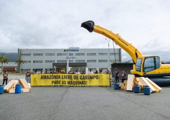 Greenpeace cobra Hyundai sobre venda e controle de escavadeiras utilizadas para garimpo ilegal - Foto: Tuane Fernandes / Greenpeace Brasil