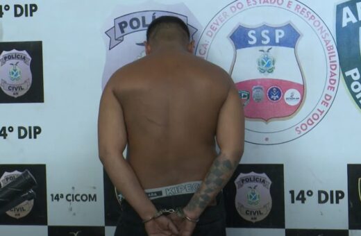 Rudson da Silva Moraes, de 23 anos, foi preso na noite desta segunda-feira (24), suspeito de cometer vários assaltos na Zona Norte de Manaus - Foto: Reprodução/ TV Norte Amazonas