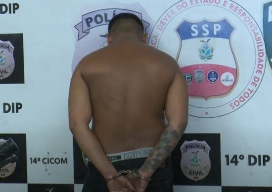 Rudson da Silva Moraes, de 23 anos, foi preso na noite desta segunda-feira (24), suspeito de cometer vários assaltos na Zona Norte de Manaus - Foto: Reprodução/ TV Norte Amazonas