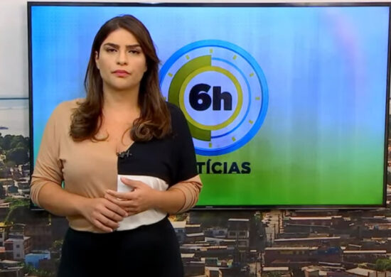 Jornal 6h Notícias foi apresentado por Samira Benoliel – Foto: Reprodução/TV Norte Amazonas.