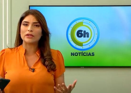 Jornal 6h Notícias foi apresentado por Samira Benoliel – Foto: Reprodução/TV Norte Amazonas.