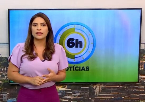 Jornal 6h Notícias foi apresentado por Samira Benoliel – Foto: Reprodução/TV Norte Amazonas.