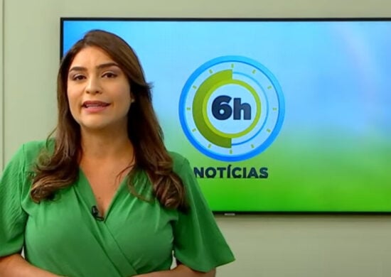 Jornal 6h Notícias foi apresentado por Samira Benoliel – Foto: Reprodução/TV Norte Amazonas.