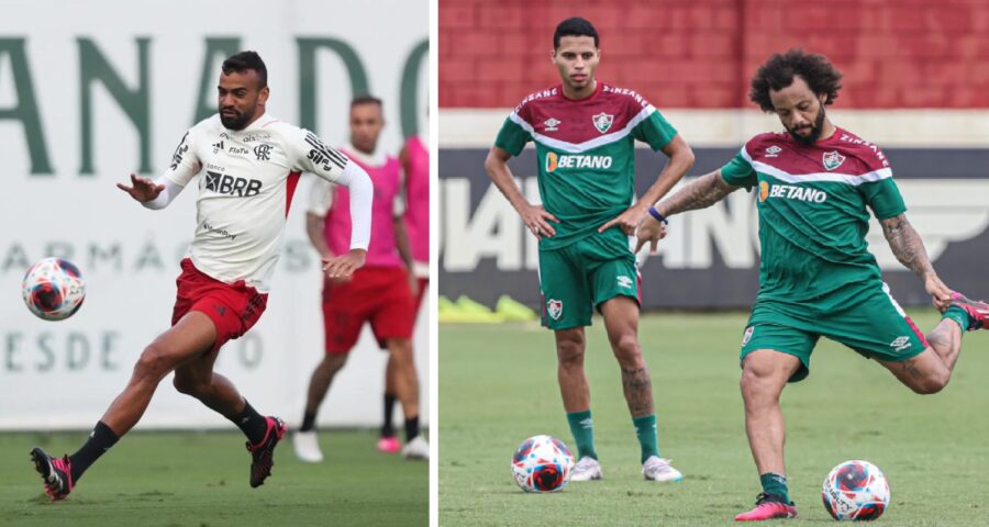 Equipes devem fazer o último treino nesta sábado (8), na véspera do Fla-Flu decisivo de domingo (9) - Fotos: Gilvan de Souza e Marcelo Gonçalves/divulgação