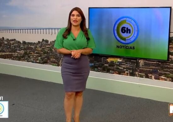 Jornal 6h Notícias foi apresentado por Samira Benoliel – Foto: Reprodução/TV Norte Amazonas.