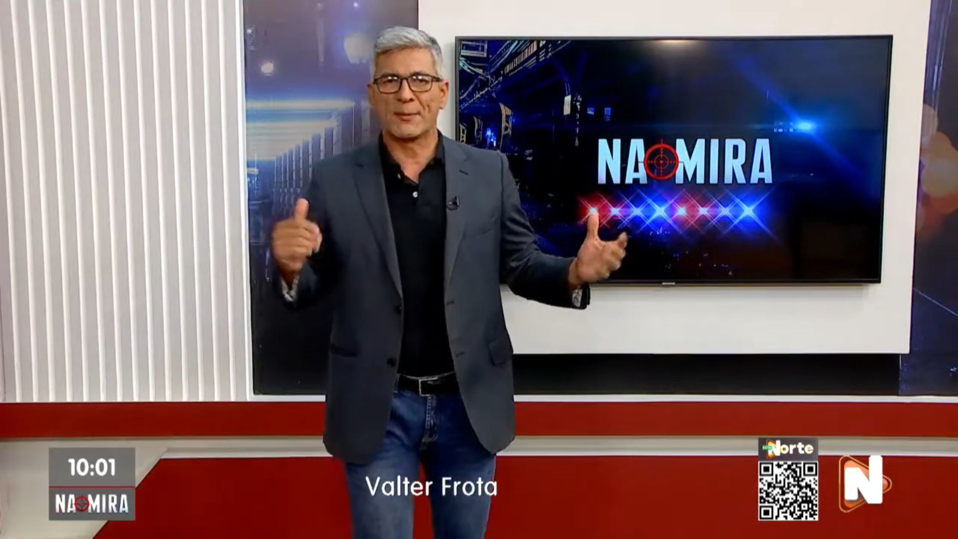 O Programa Na Mira é apresentado por Valter Frota. Foto: Reprodução/TV Norte Amazonas