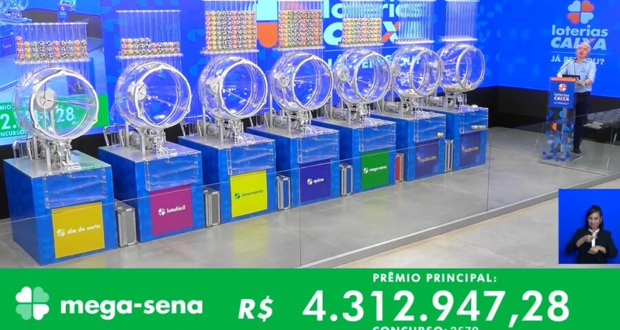 Concurso Mega-Sena 2579 sorteia mais de R$ 4 milhões - Foto: Reprodução/Youtube Caixa Econômica Federal