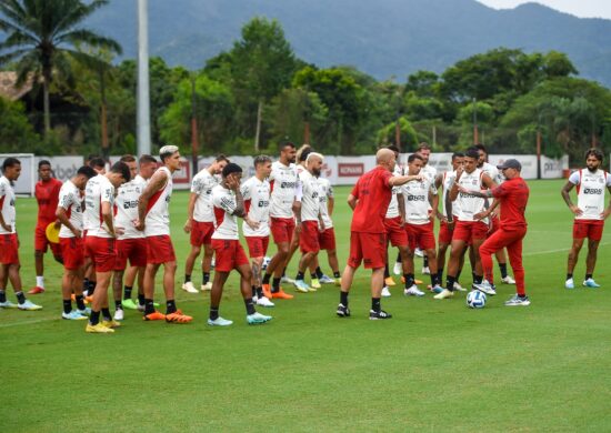 Sampaoli comandou apenas dois treinos antes do jogo contra a Ñublense, pela Libertadores - Marcelo Cortes/CRF/divulgação