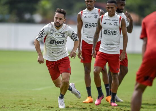 Jogadores do Flamengo fizeram último treino nesta terça (12), antes do jogo contra o Maringá, pela Copa do Brasil - Foto: Marcelo Cortes/CRF/divulgação