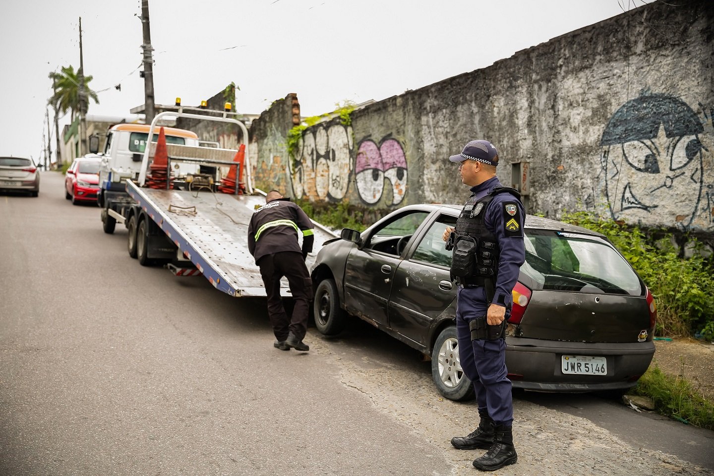 Veículo recuperado durante fiscalização do Detran-AM tinha restrição de roubo - Foto: Isaque Ramos/Divulgação