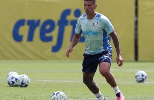 O jogador Naves, do Palmeiras, durante treinamento, na Academia de Futebol. Foto: Reprodução/Cesar Greco/Palmeiras/by Canon