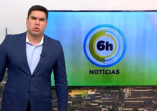 Jornal 6h Notícias foi apresentado por Clayton Pascarelli– Foto: Reprodução/TV Norte Amazonas.