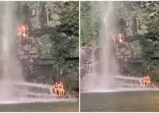 Acidente ocorreu na Cachoeira Pé de Serra, no município de Barra Garças - Foto: Reprodução/Twitter@Antonio32849581