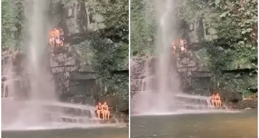 Acidente ocorreu na Cachoeira Pé de Serra, no município de Barra Garças - Foto: Reprodução/Twitter@Antonio32849581