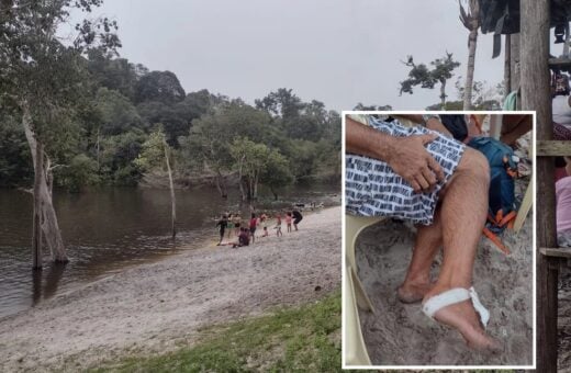 O ataque das piranhas aconteceu em um balneário na Zona Oeste de Manaus - Foto: Reprodução/Whatsapp