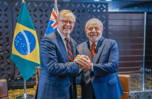 Encontro do presidente Lula com o primeiro-ministro da Austrália Anthony Albanese na reunião do G7 - Foto: Ricardo Stuckert/ PR