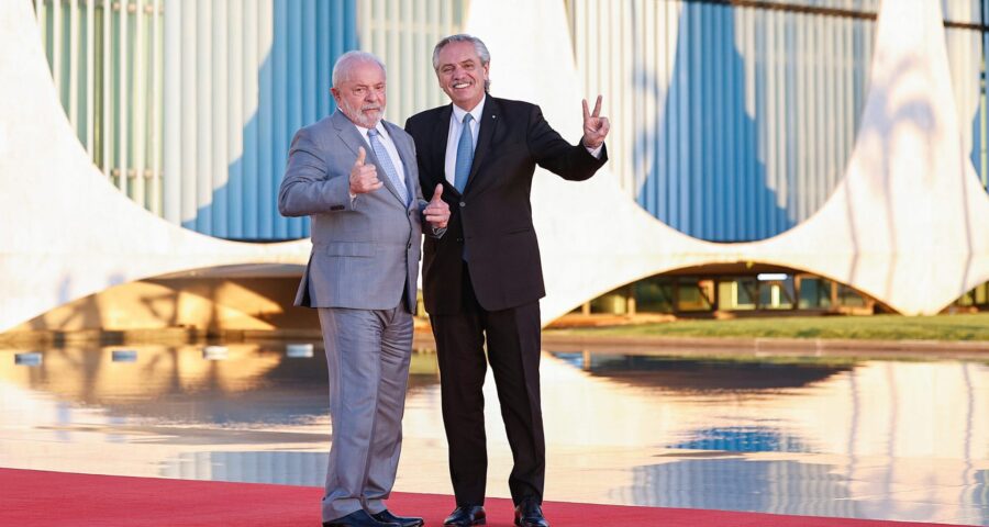 Lula e o presidente da Argentina, Alberto Fernández no Palácio da Alvorada, em Brasília - Foto: Ricardo Stuckert/PR