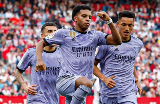 O Real Madrid conquistou a vitória com gol de Rodrygo - Foto: Reprodução/ Twitter @realmadrid