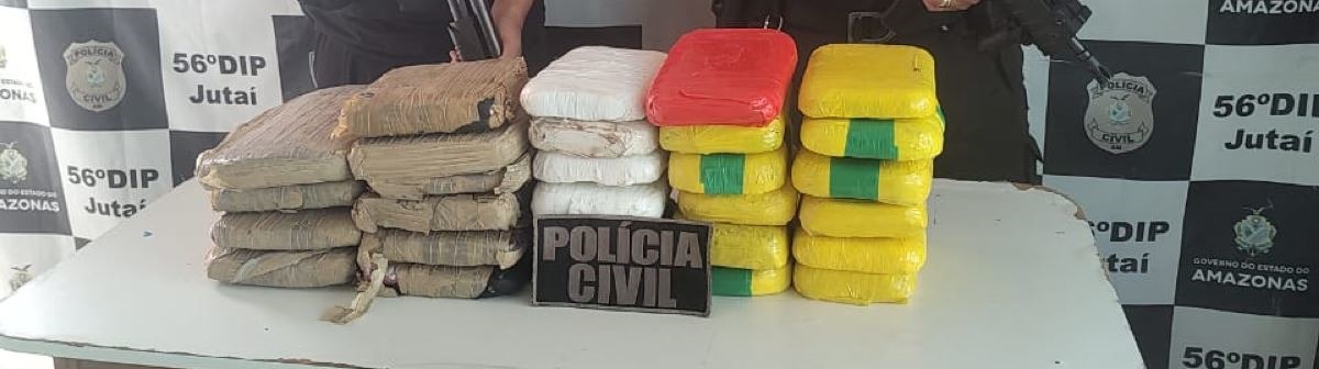 Em Jutaí, Policia apreende drogas dentro de mochila e mala no AM - Foto: Divulgação/ PC-AM