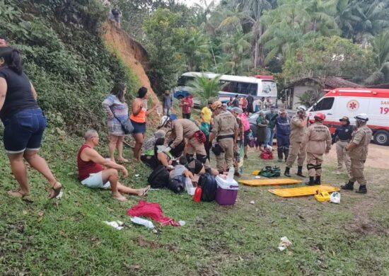 Acidente na BR-174 deixou pelo menos 11 feridos, segundo PRF - Foto: Reprodução/WhatsApp