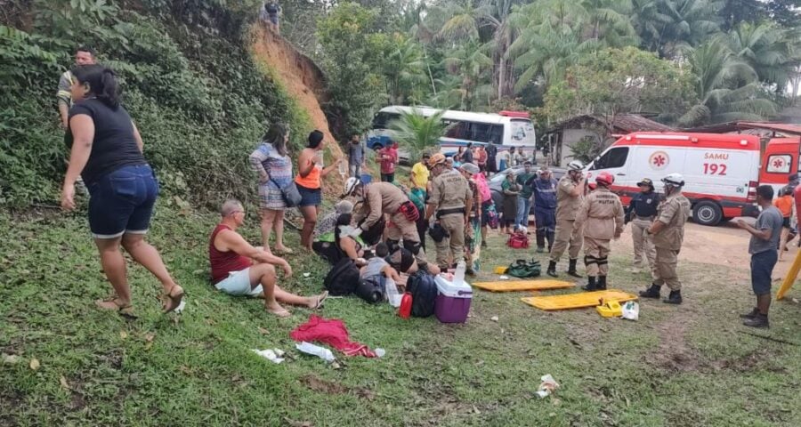 Acidente na BR-174 deixou pelo menos 11 feridos, segundo PRF - Foto: Reprodução/WhatsApp